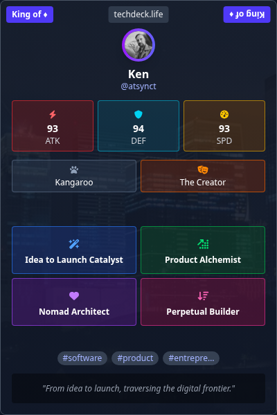 Ken's TechDeck Trading Card
