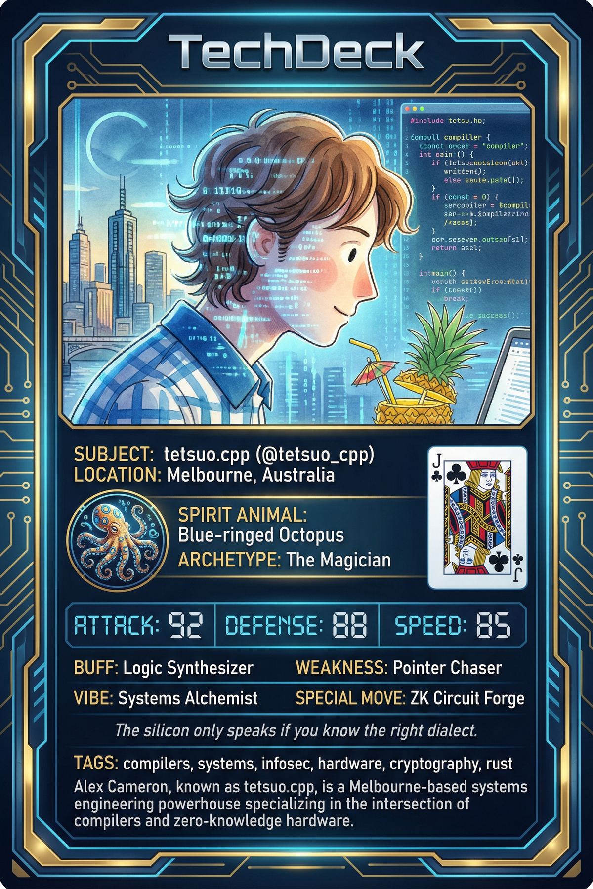 tetsuo.cpp (no slop)'s TechDeck AI Generated Card
