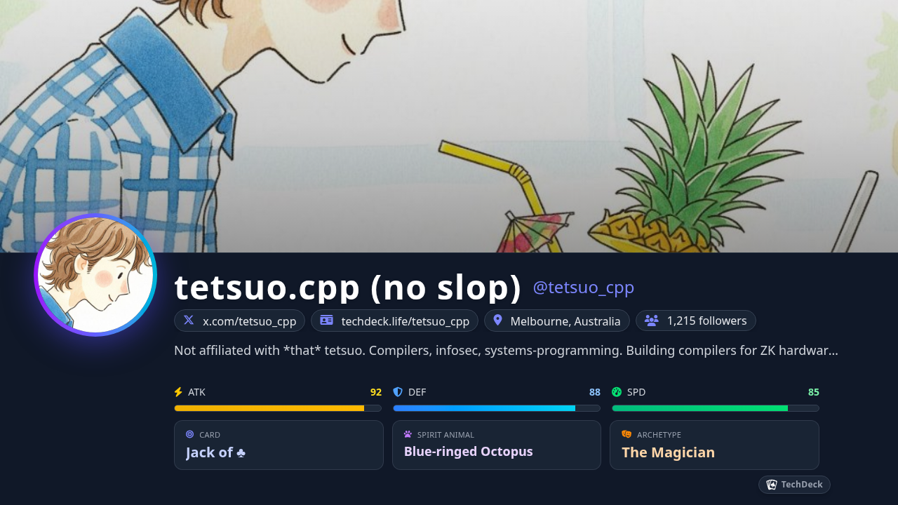 tetsuo.cpp (no slop)'s TechDeck Business Card