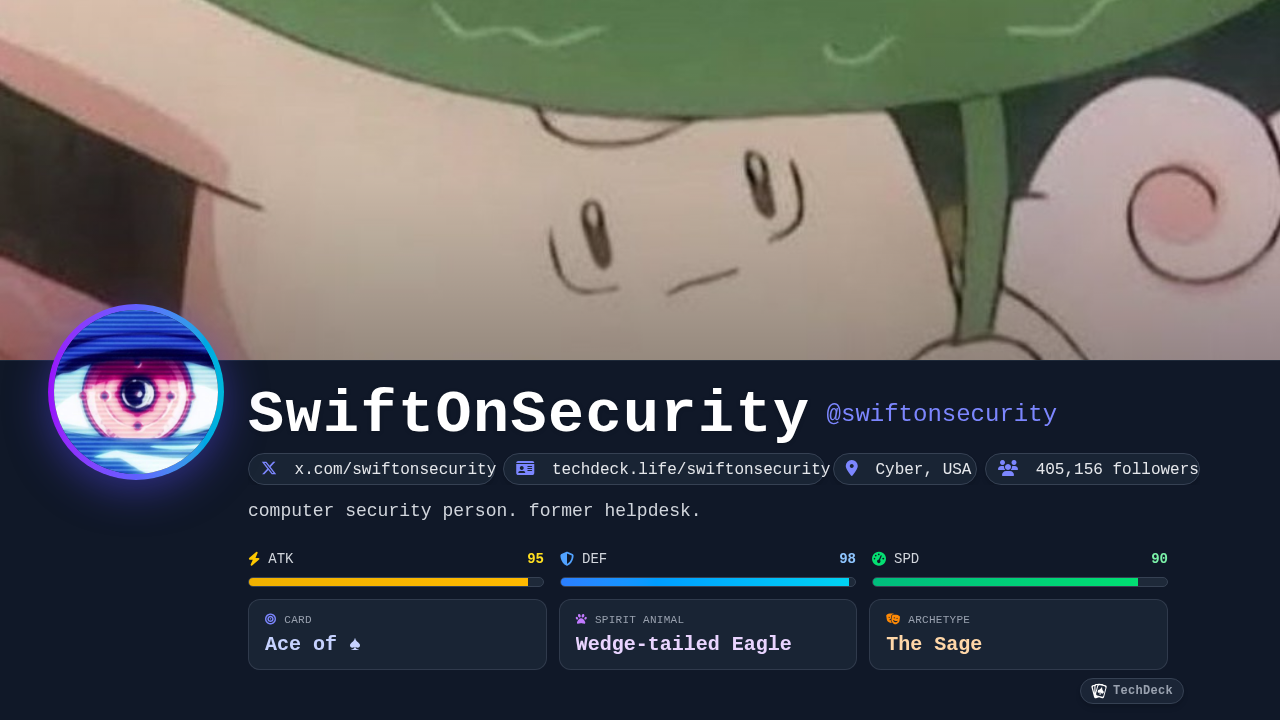 SwiftOnSecurity's TechDeck Business Card