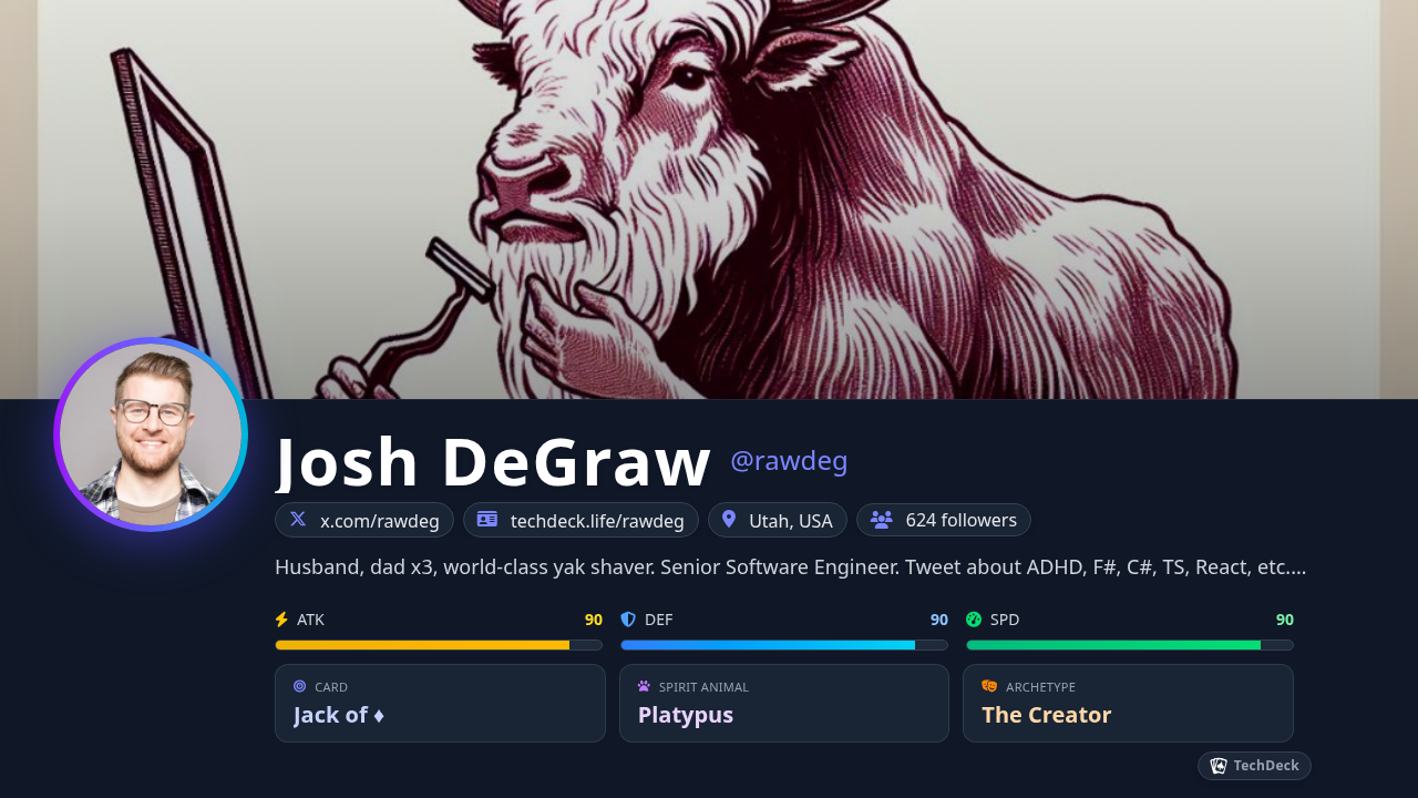 Josh DeGraw's TechDeck Business Card