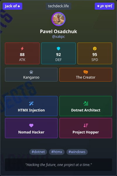 Pavel Osadchuk's TechDeck Trading Card