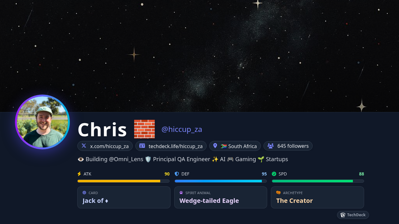 Chris 🧱's TechDeck Business Card
