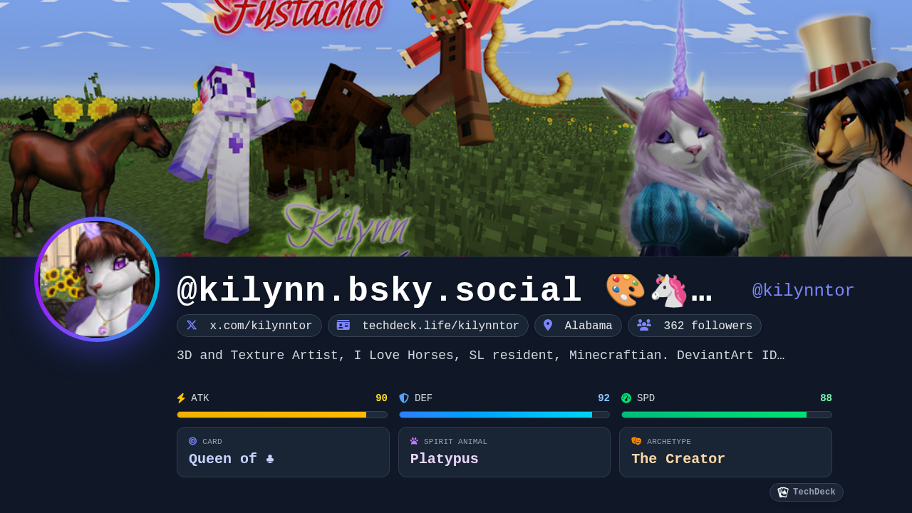 @kilynn.bsky.social 🎨🦄💜🦁's TechDeck Business Card