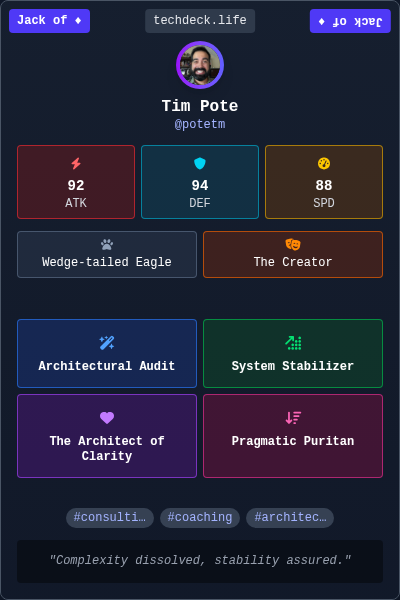 Tim Pote's TechDeck Trading Card