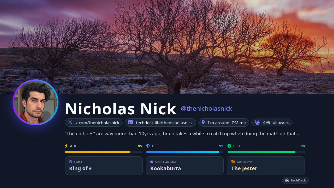 Nicholas Nick's TechDeck Business Card