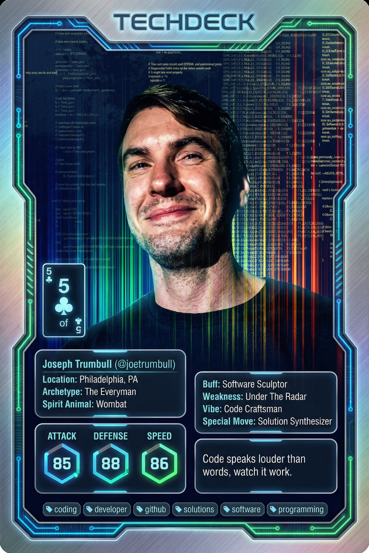 Joseph Trumbull's TechDeck AI Generated Card