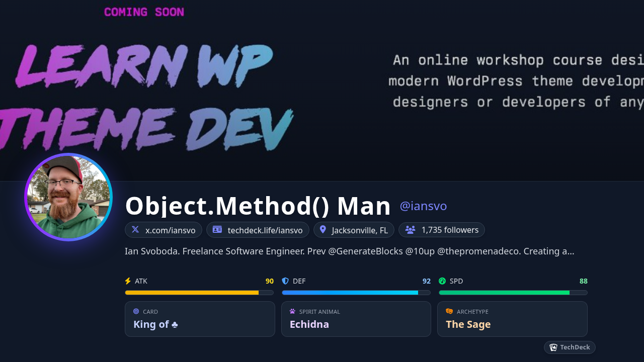 Object.Method() Man's TechDeck Business Card