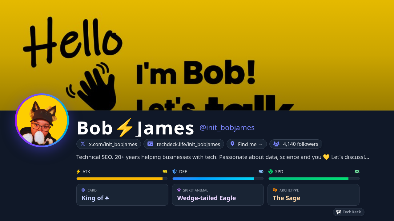 Bob⚡James's TechDeck Business Card
