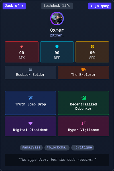0xmer's TechDeck Trading Card