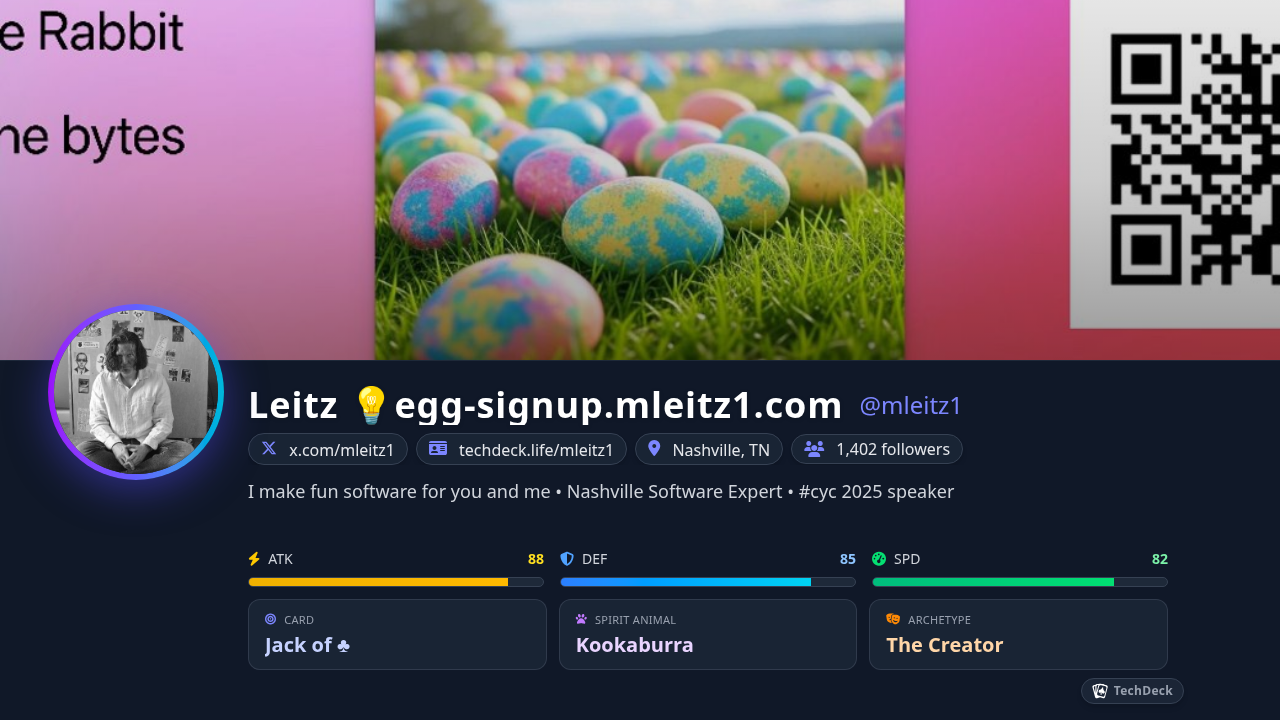 Leitz 💡easyeasyspeakeasy.com's TechDeck Business Card