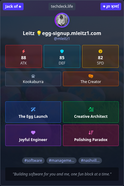 Leitz 💡easyeasyspeakeasy.com's TechDeck Trading Card