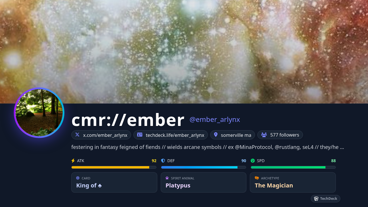 cmr://ember's TechDeck Business Card