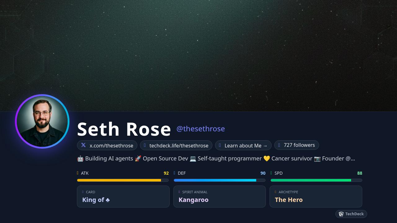 Seth Rose's TechDeck Business Card