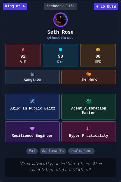 Seth Rose's TechDeck Trading Card