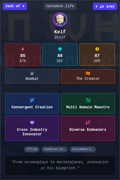 Keif's TechDeck Trading Card