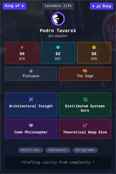 Pedro Tavareλ's TechDeck Trading Card