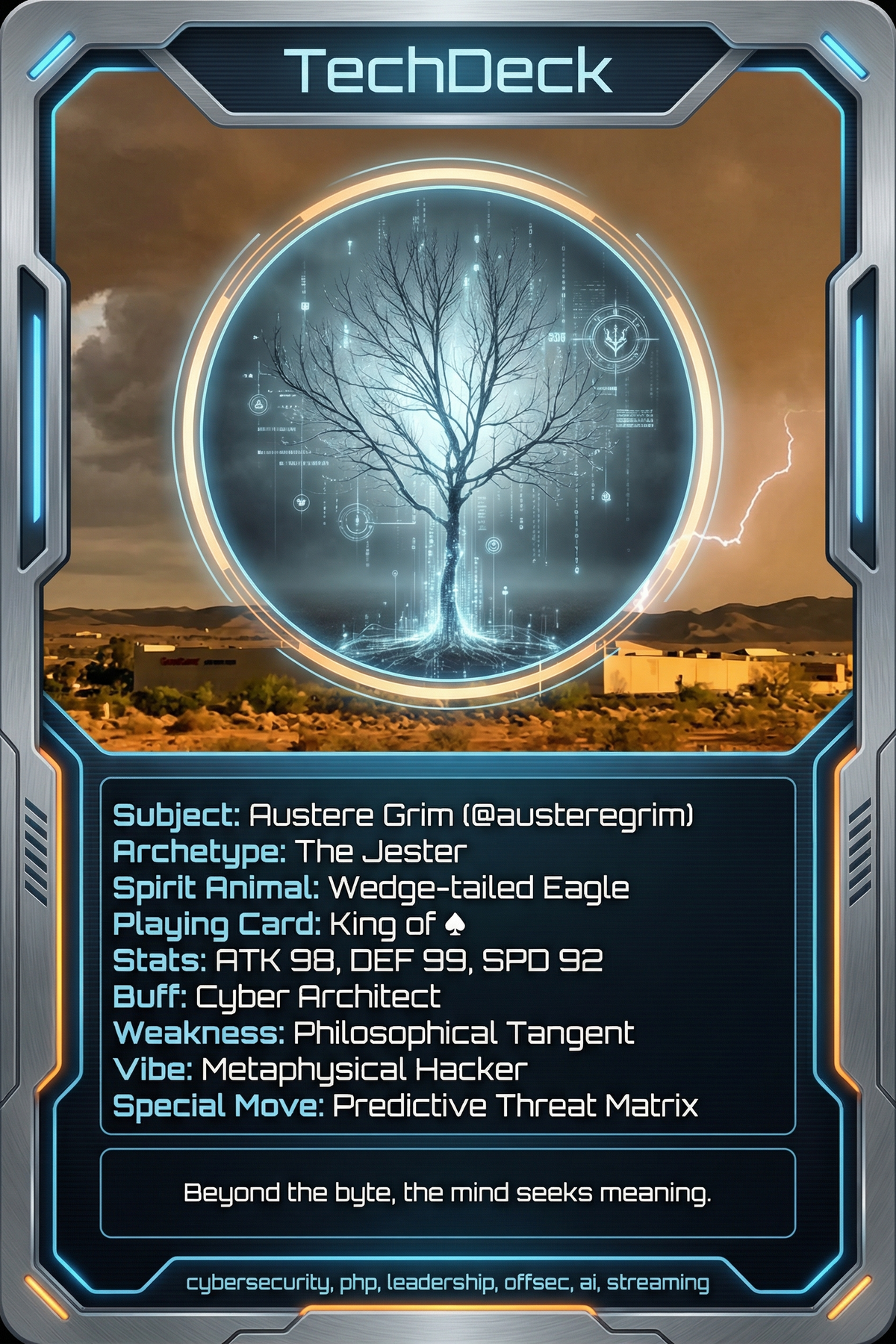 Austere Grim's TechDeck AI Generated Card