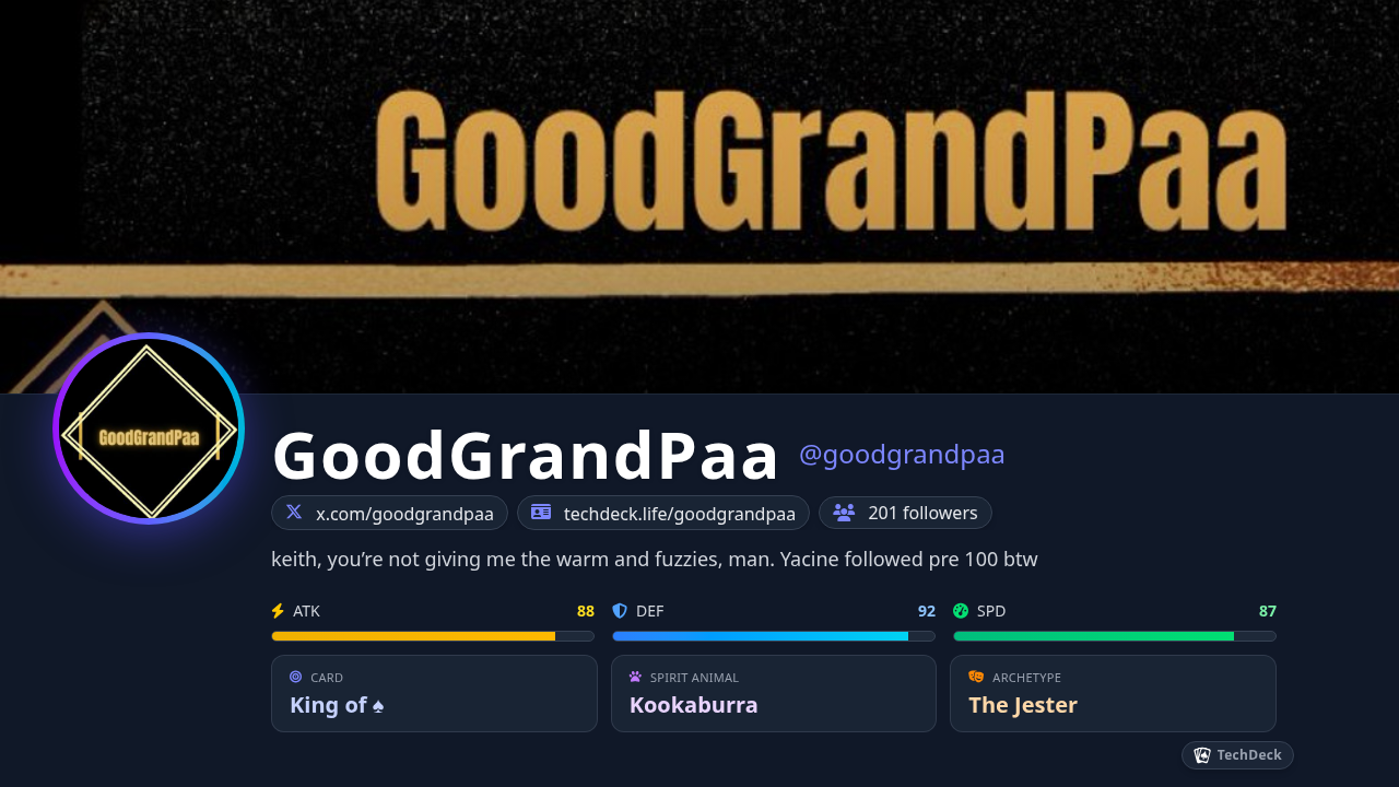 GoodGrandPaa's TechDeck Business Card